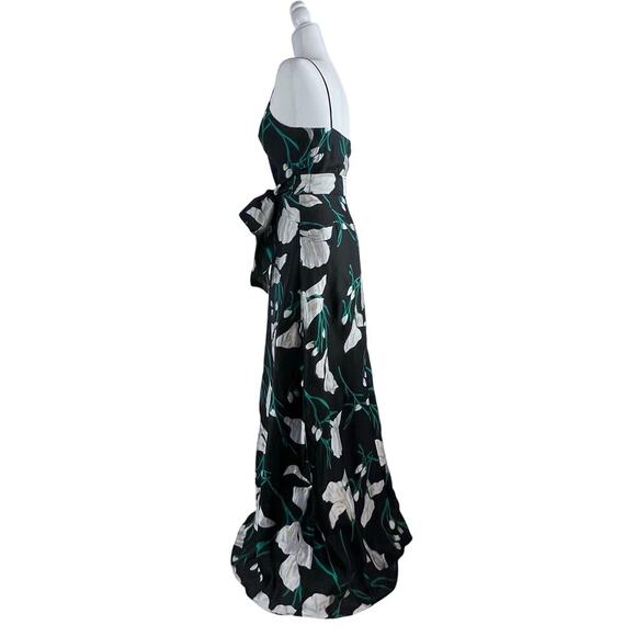 Badgley Mischka Women's Gracen Lily Floral Print Organza Prom Events Gown Size 0 - Picture 6 of 13